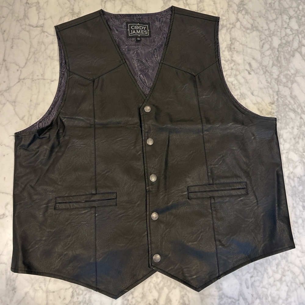 Men's Cody James Black Leather Vest